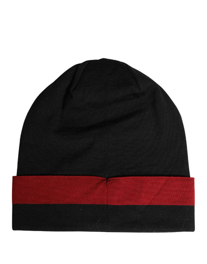Gorro de punto negro con puño de Dolce & Gabbana "I'M THE ONLY PRINCE ROYAL"