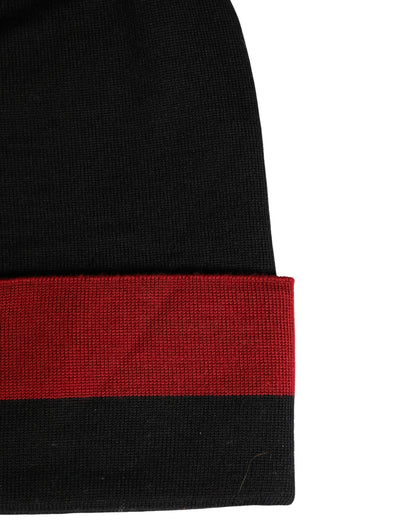 Gorro de punto negro con puño de Dolce & Gabbana "I'M THE ONLY PRINCE ROYAL"