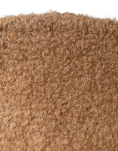 Dolce & Gabbana Beige Virgin Wool Fur Women Knitted Capello Hat