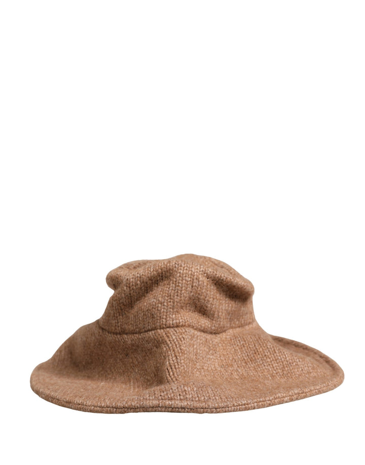 Bonnet Capello tricoté en laine de lama marron Dolce & Gabbana pour femme