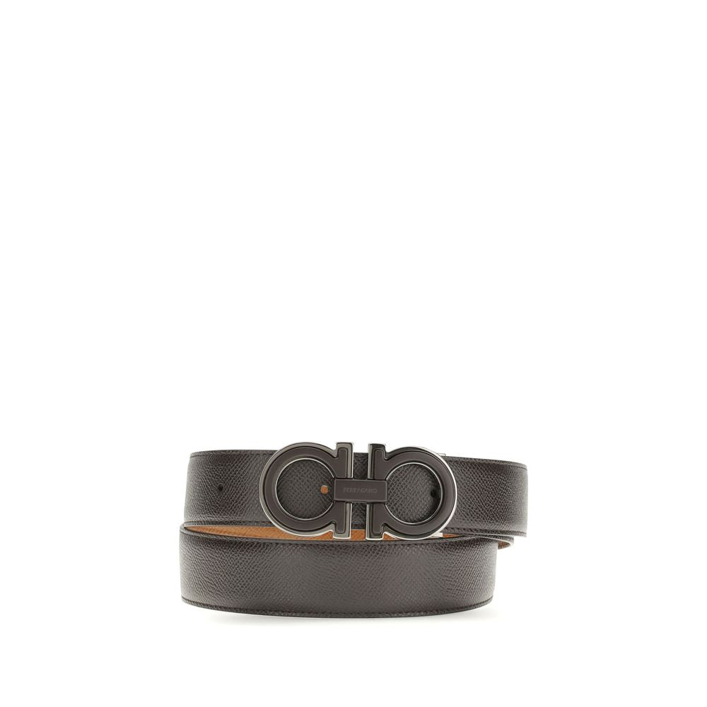 Cinturón regular Ferragamo de piel de becerro marrón Bos Taurus