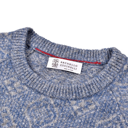 Brunello Cucinelli Blue Leather Sweatshirt