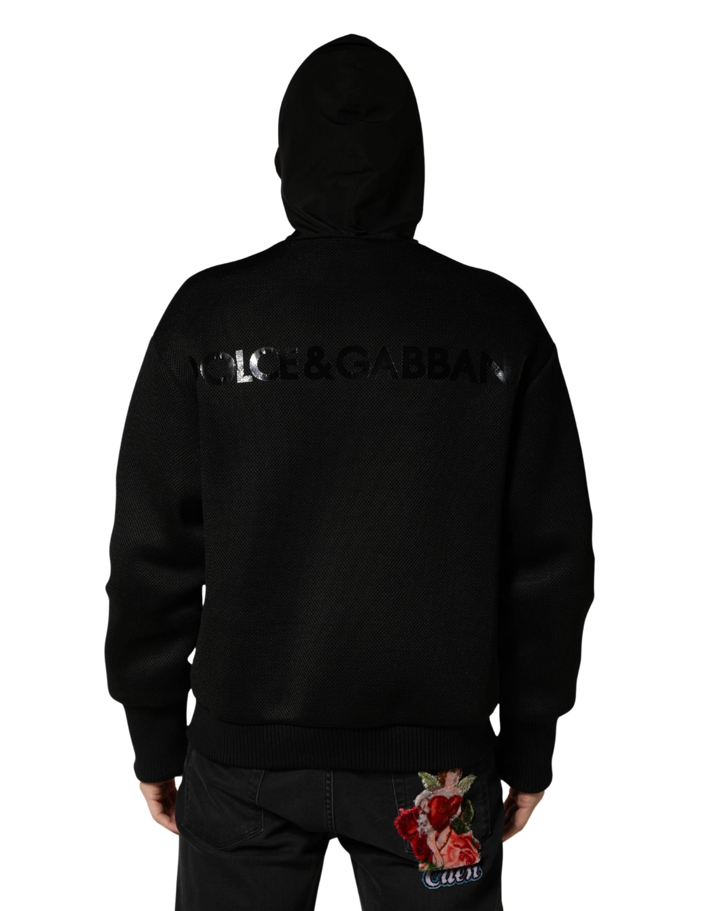 Chaqueta Bomber Dolce & Gabbana Negra con Capucha y Cremallera Completa para Hombre
