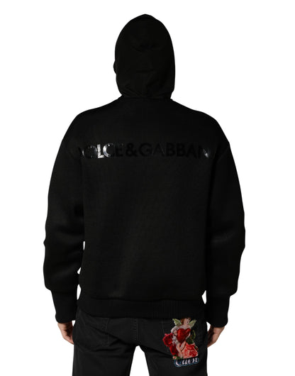 Chaqueta Bomber Dolce & Gabbana Negra con Capucha y Cremallera Completa para Hombre
