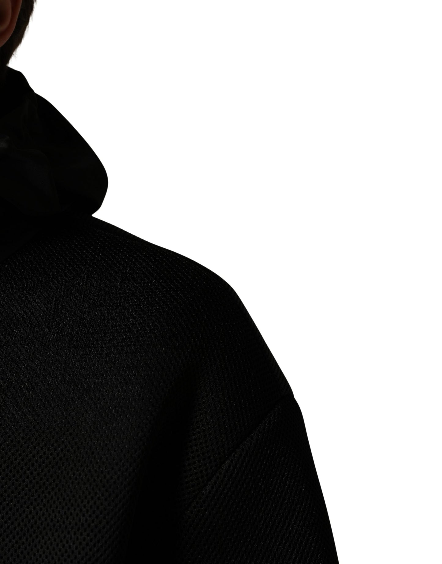 Chaqueta Bomber Dolce & Gabbana Negra con Capucha y Cremallera Completa para Hombre