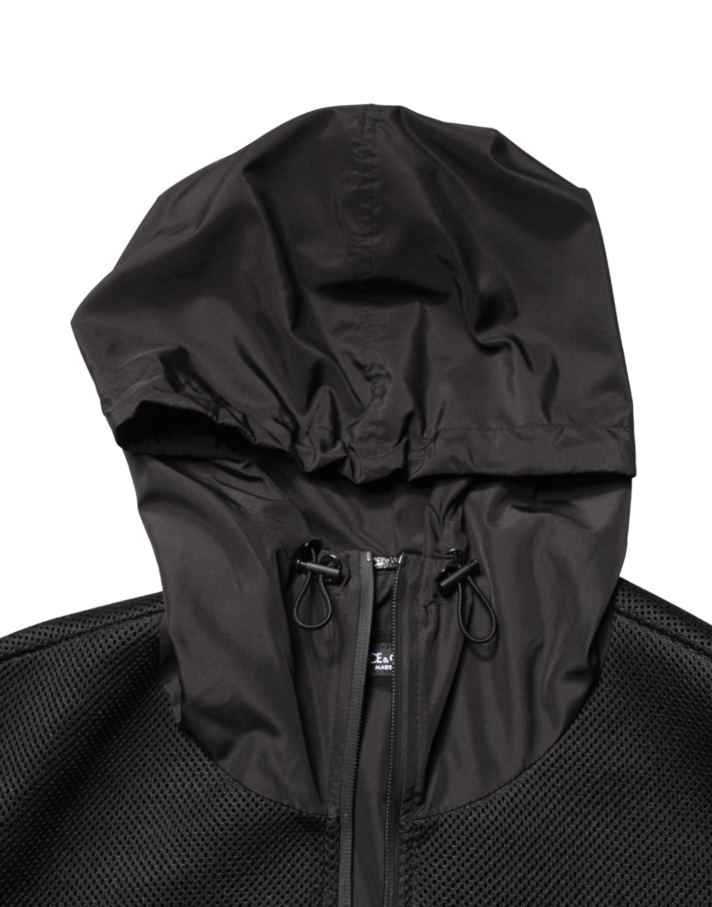 Chaqueta Bomber Dolce & Gabbana Negra con Capucha y Cremallera Completa para Hombre
