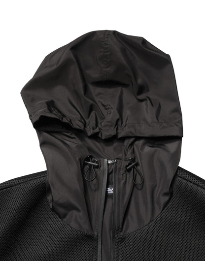 Chaqueta Bomber Dolce & Gabbana Negra con Capucha y Cremallera Completa para Hombre