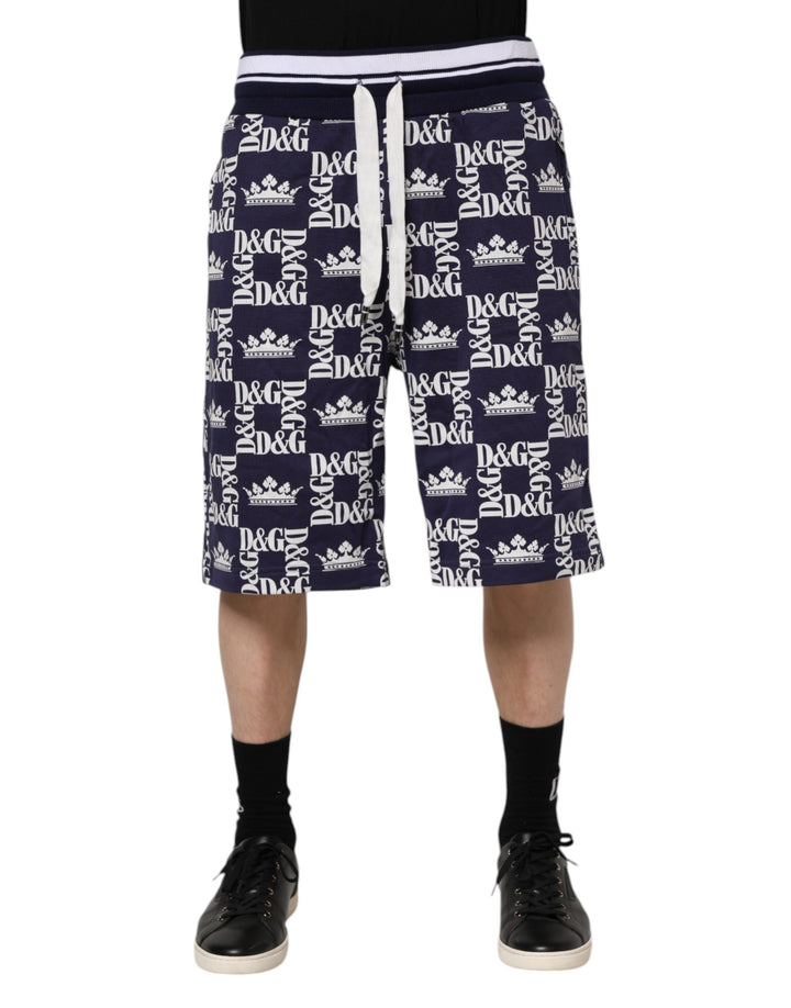 Dolce & Gabbana Blue DG Logo Print Chino Men Bermuda Shorts