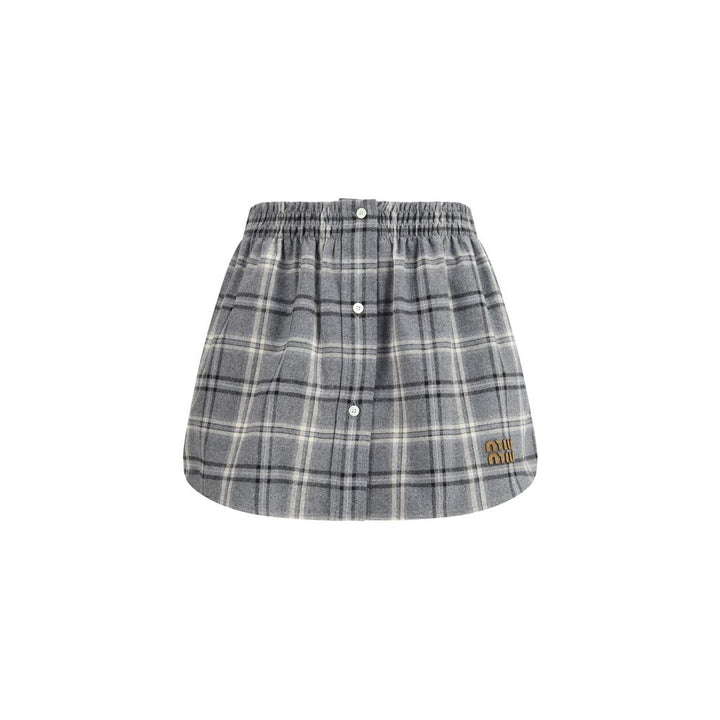 Minifalda Miu Miu de algodón gris