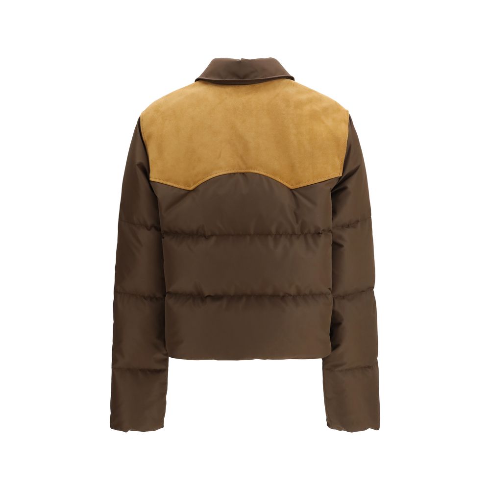 Chaqueta larga Miu Miu marrón de poliéster reciclado