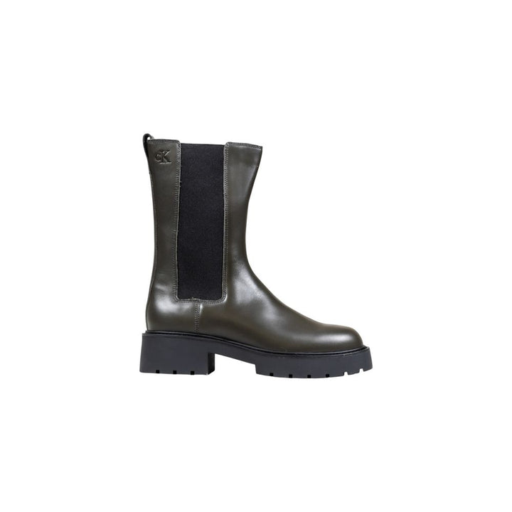 Calvin Klein Jeans Gray Leather Ankle Boots