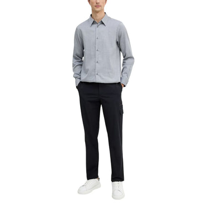 Armani Exchange Black And White Cotton Dress Shirt