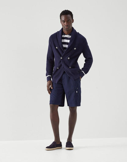 Brunello Cucinelli Blue Cotton Bermuda Shorts