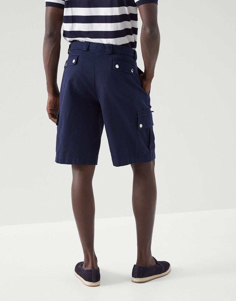 Brunello Cucinelli Blue Cotton Bermuda Shorts