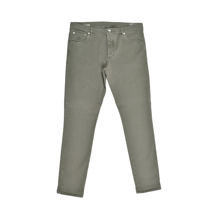 Brunello Cucinelli Army Cotton Slim Fit Jeans