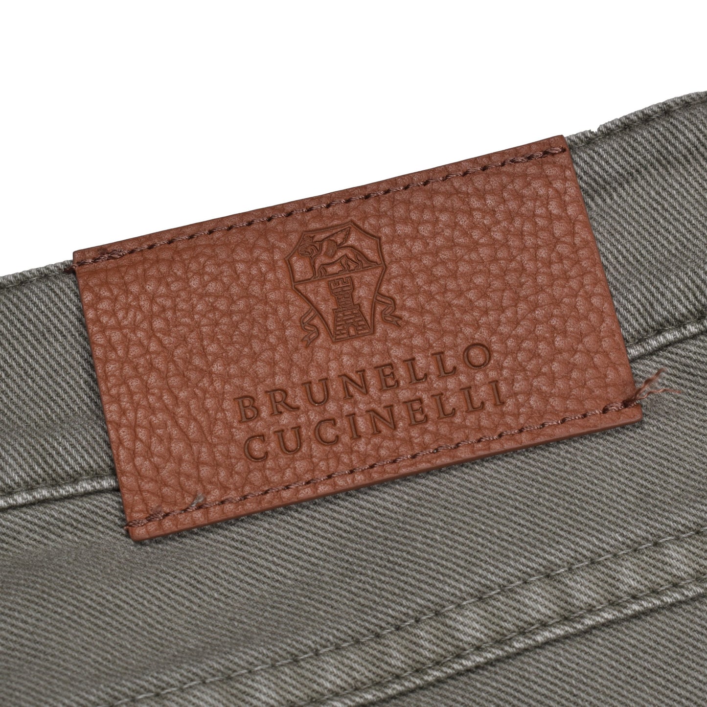 Brunello Cucinelli Army Cotton Slim Fit Jeans
