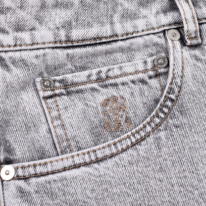 Brunello Cucinelli Black Cotton Straight-Leg Jeans