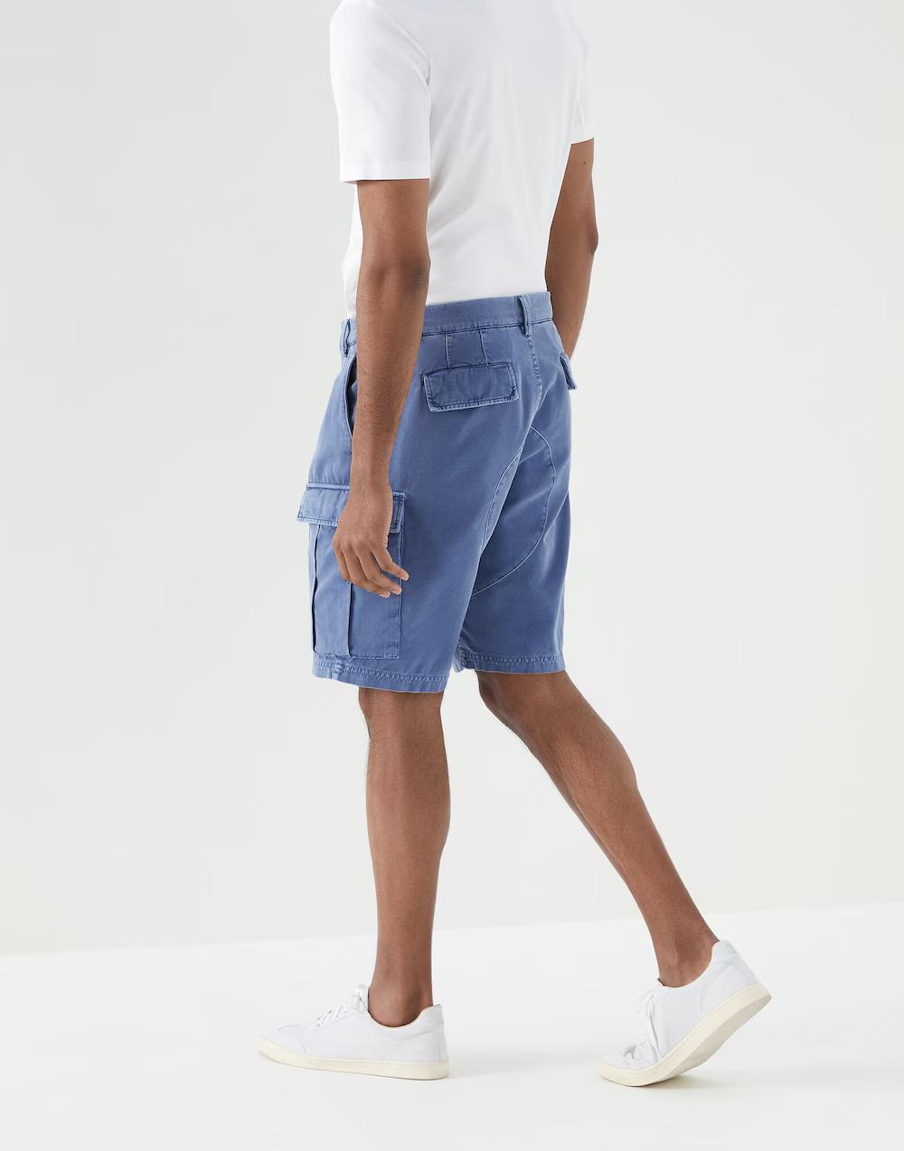 Brunello Cucinelli Blue Cotton Bermuda Shorts