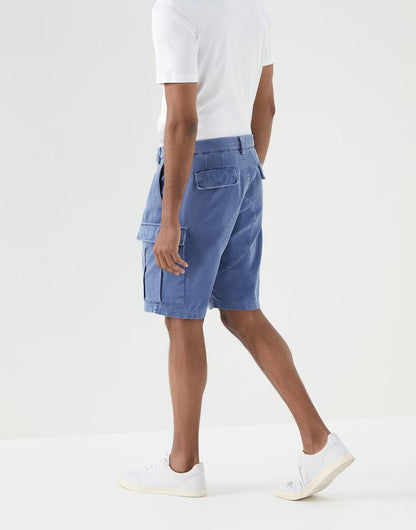 Brunello Cucinelli Blue Cotton Bermuda Shorts