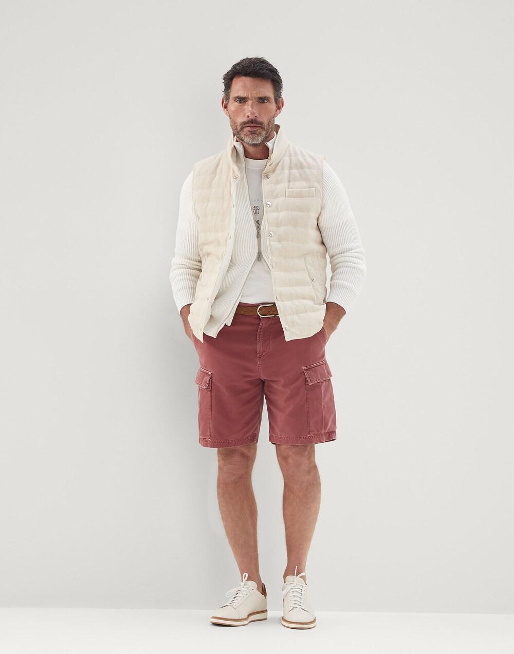 Brunello Cucinelli Red Cotton Bermuda Shorts
