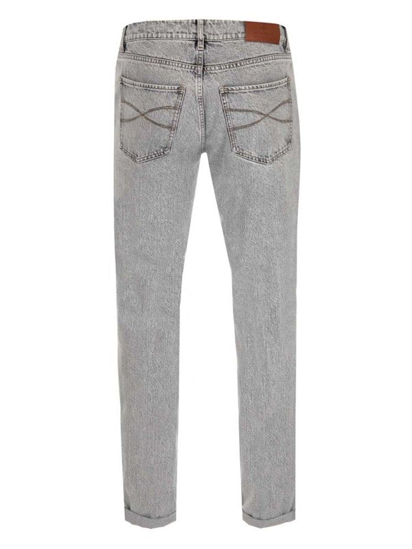 Brunello Cucinelli Black Cotton Slim Fit Jeans