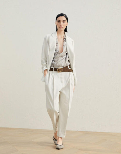 Brunello Cucinelli Bicolor Silk Blouse