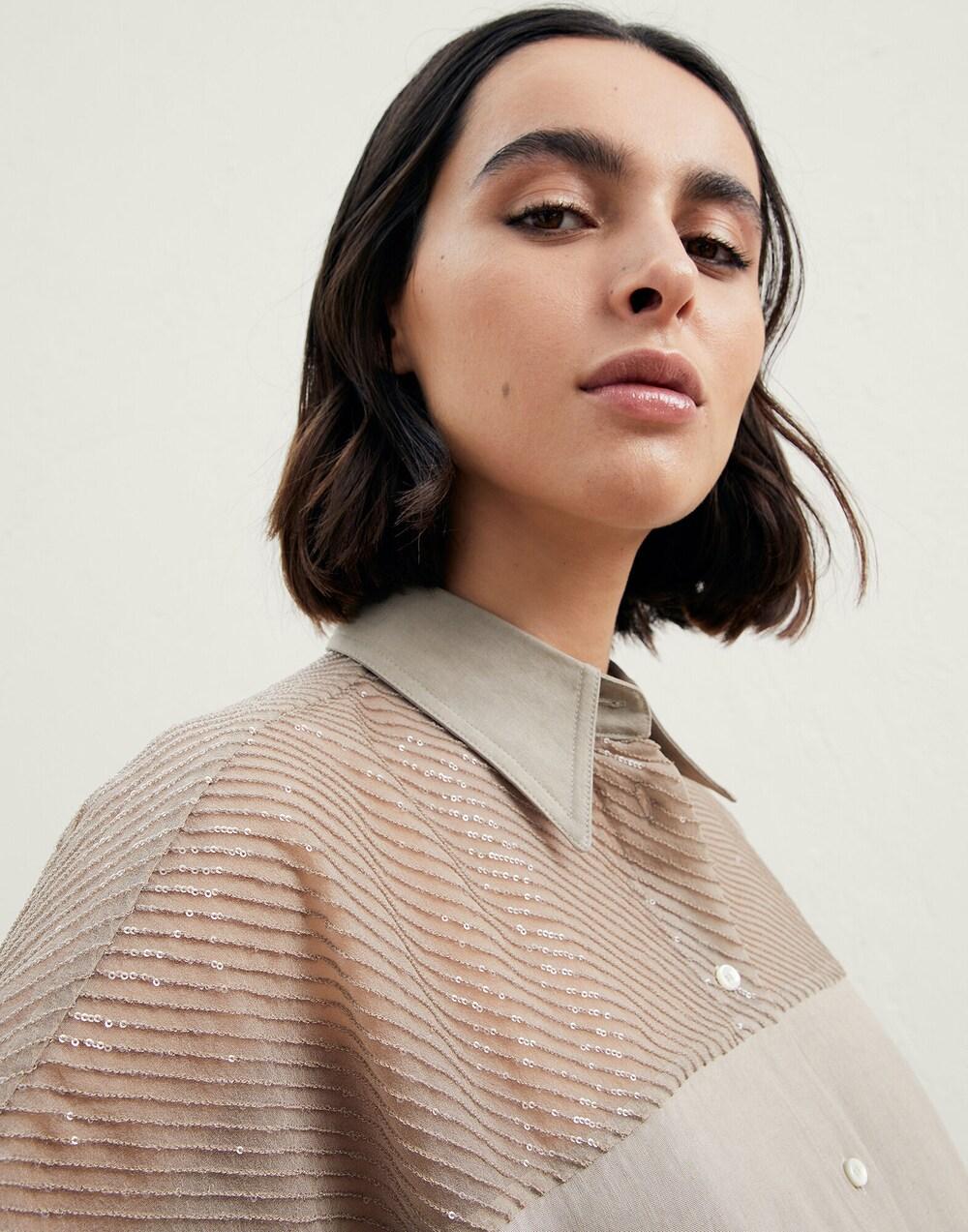 Brunello Cucinelli Beige Linen Shirt