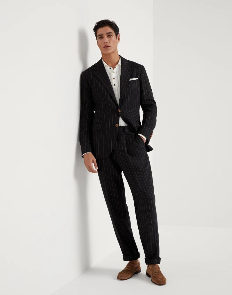 Brunello Cucinelli Black Linen Two-Piece Suit