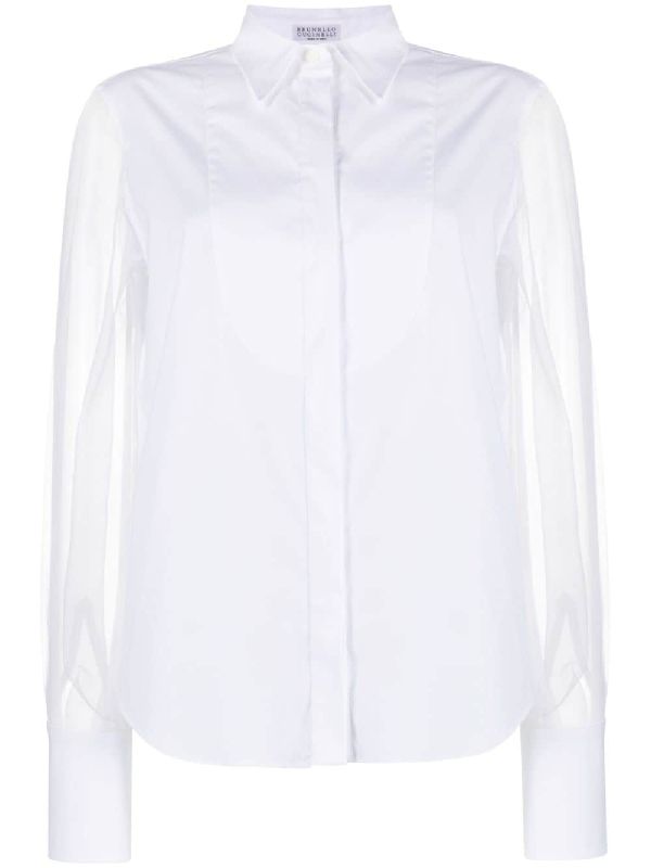 Brunello Cucinelli White Cotton Dress Shirt