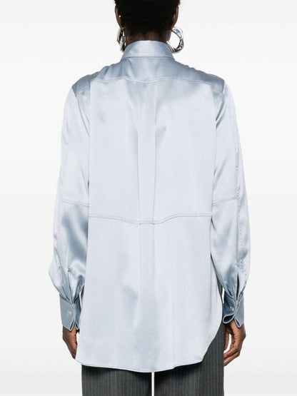 Brunello Cucinelli Gray Silk Shirt