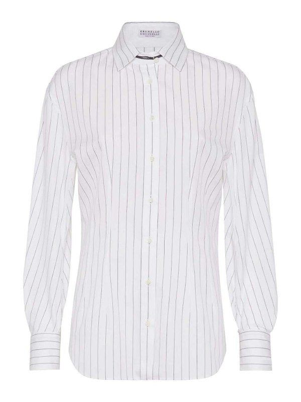 Brunello Cucinelli Bicolor Cotton Pattern Shirt