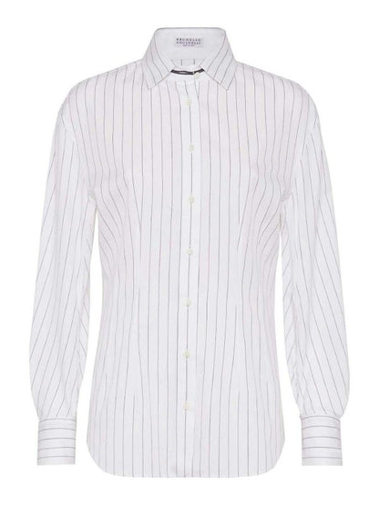 Brunello Cucinelli Bicolor Cotton Pattern Shirt