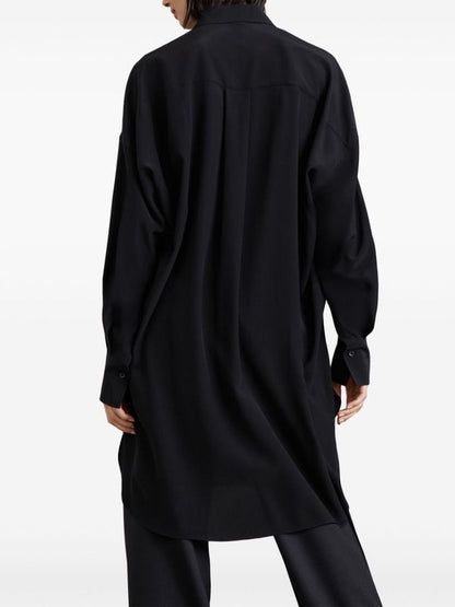 Brunello Cucinelli Black Silk Dress Shirt