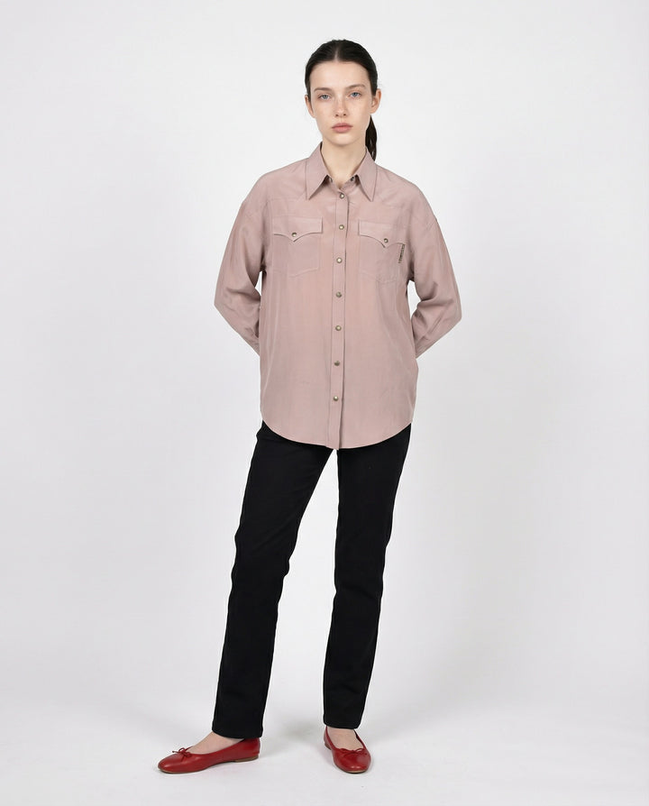 Brunello Cucinelli Beige Silk Shirt