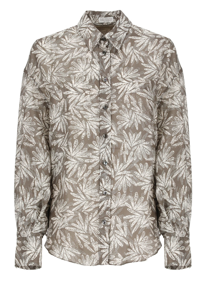 Brunello Cucinelli Multicolor Silk Pattern Shirt