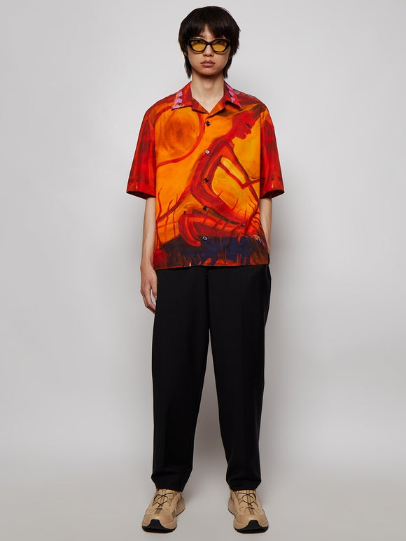 Camisa Givenchy con motivo de fibras naranjas