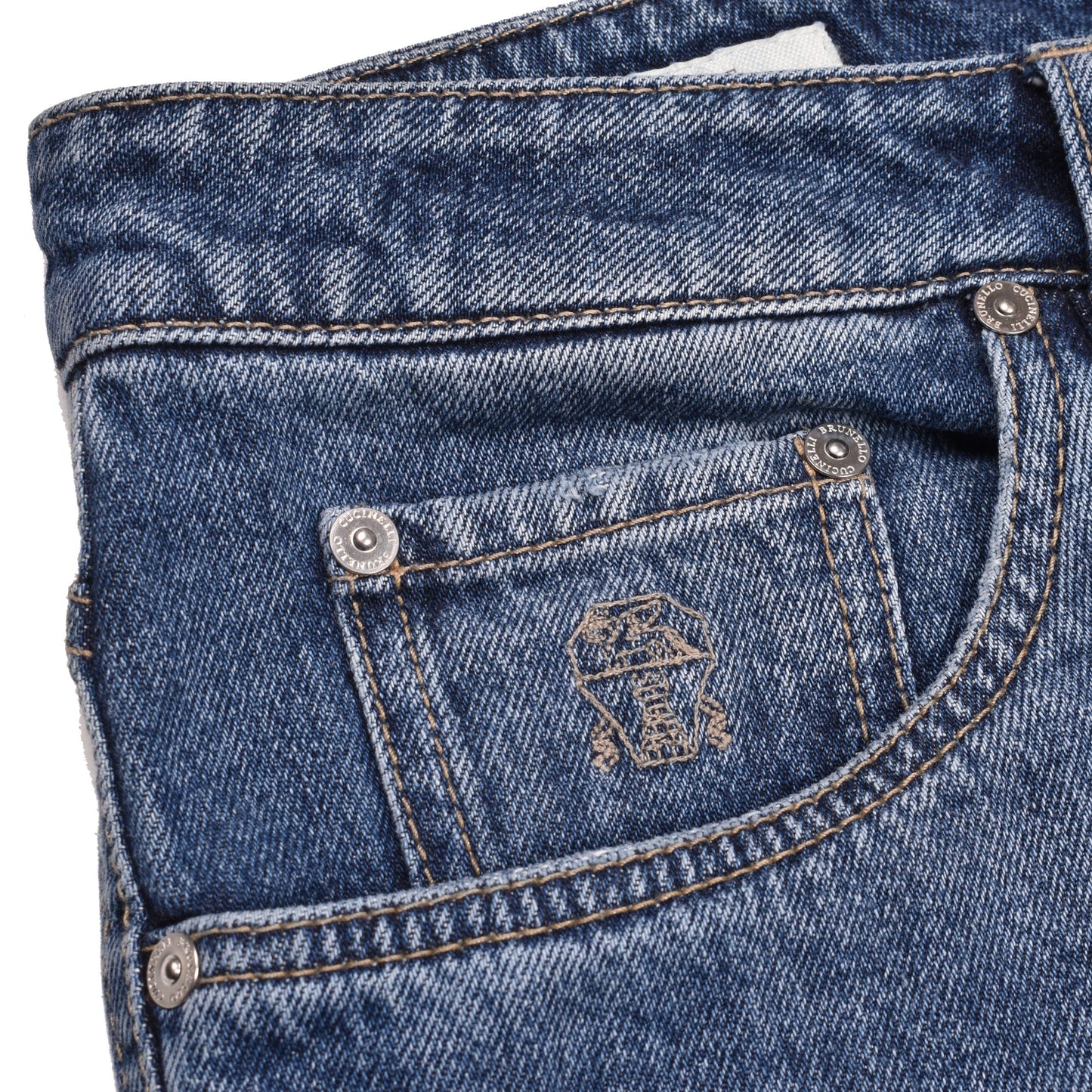 Brunello Cucinelli Blue Cotton Relaxed Fit Jeans