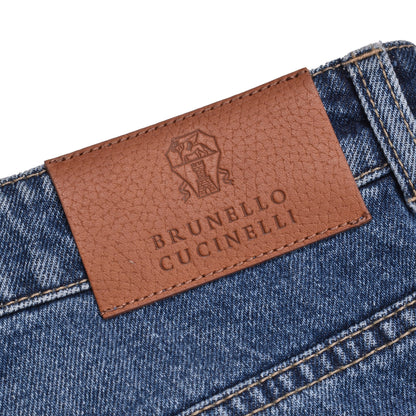 Brunello Cucinelli Blue Cotton Relaxed Fit Jeans