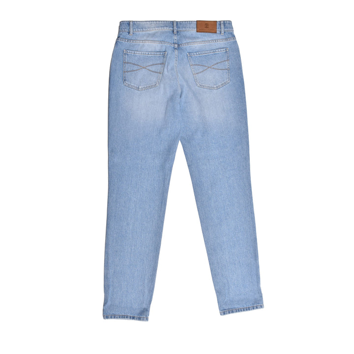 Brunello Cucinelli Blue Cotton Straight-Leg Jeans