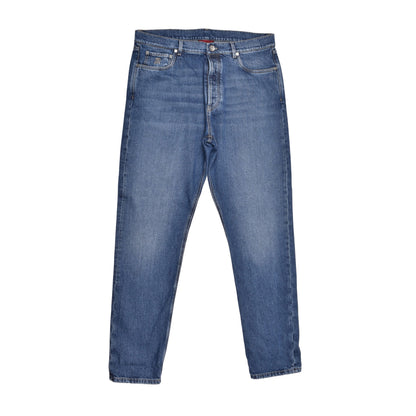 Brunello Cucinelli Blue Cotton Straight-Leg Jeans