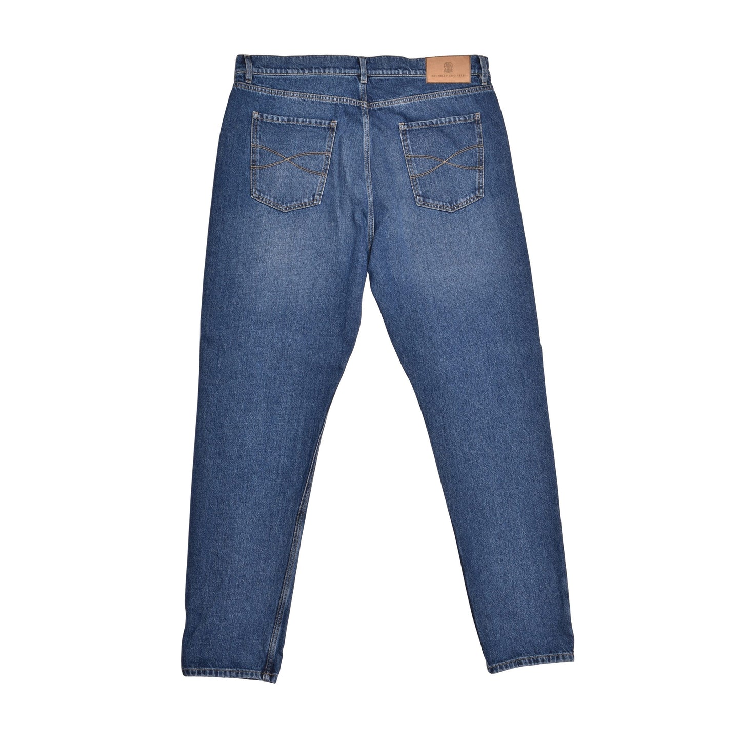 Brunello Cucinelli Blue Cotton Straight-Leg Jeans