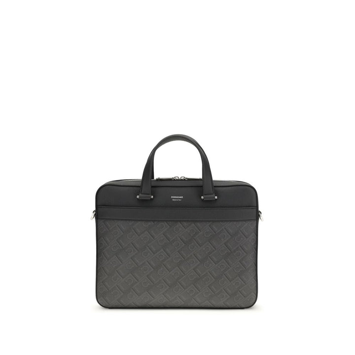 Maletín Ferragamo de piel de becerro gris Bos Taurus