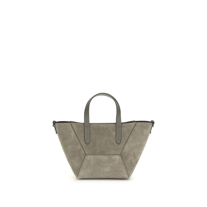 Sac porté épaule Brunello Cucinelli en veau marron Bos Taurus