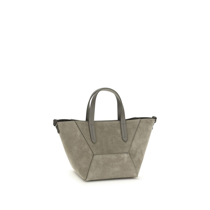 Sac porté épaule Brunello Cucinelli en veau marron Bos Taurus