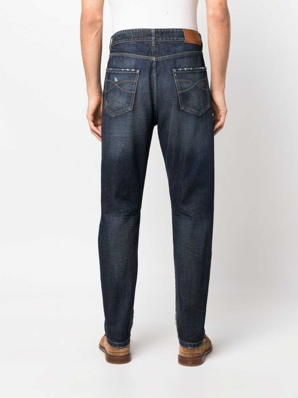 Brunello Cucinelli Black Cotton Straight-Leg Jeans