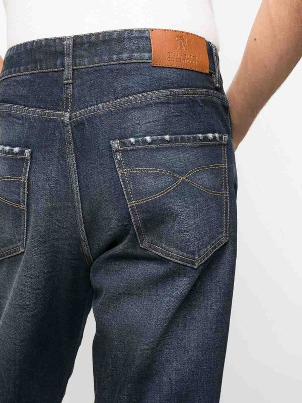 Brunello Cucinelli Black Cotton Straight-Leg Jeans