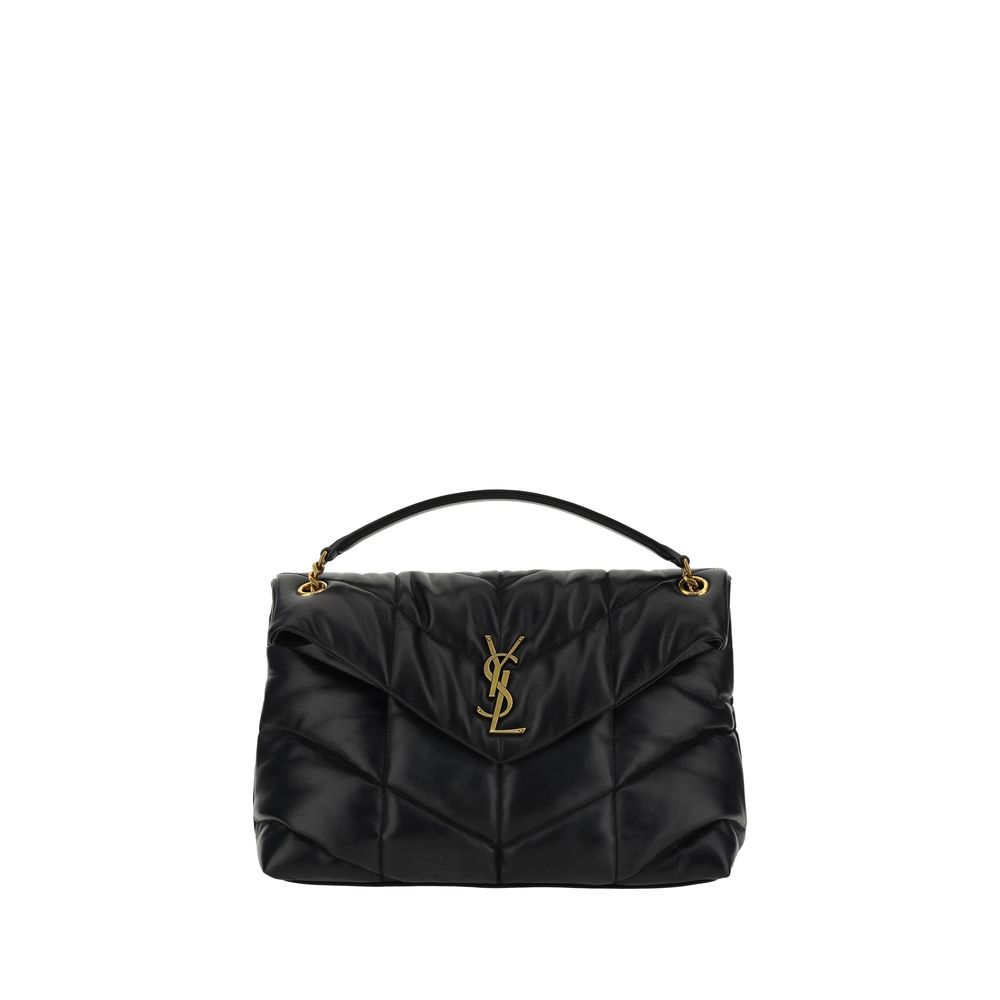 Bolso de hombro Saint Laurent de piel de cordero negra