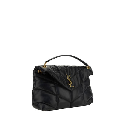 Bolso de hombro Saint Laurent de piel de cordero negra