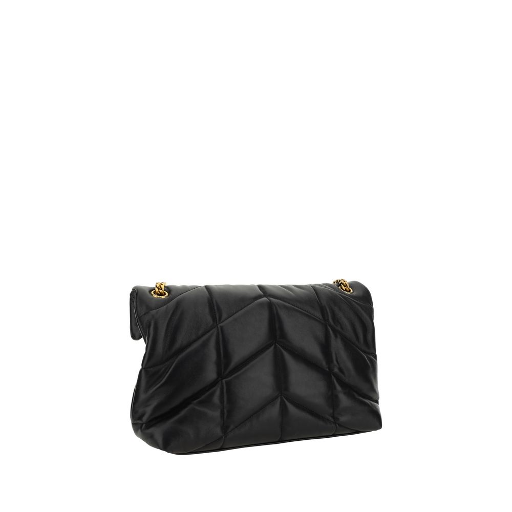 Bolso de hombro Saint Laurent de piel de cordero negra