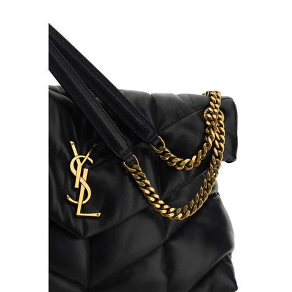 Bolso de hombro Saint Laurent de piel de cordero negra